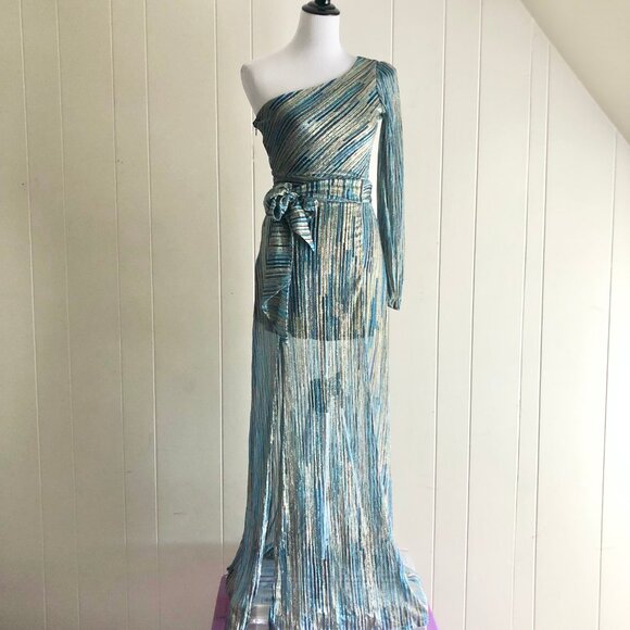 One Shoulder Lurex Formal Dress - Picture 5 of 6